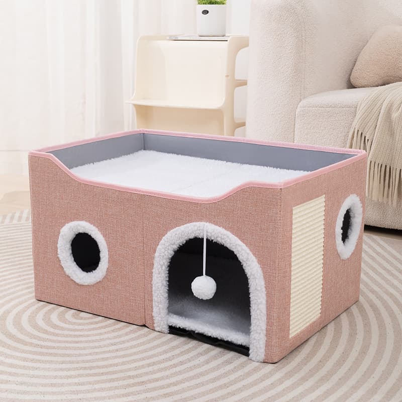 Semi-enclosed double-layer cat climbing frame
